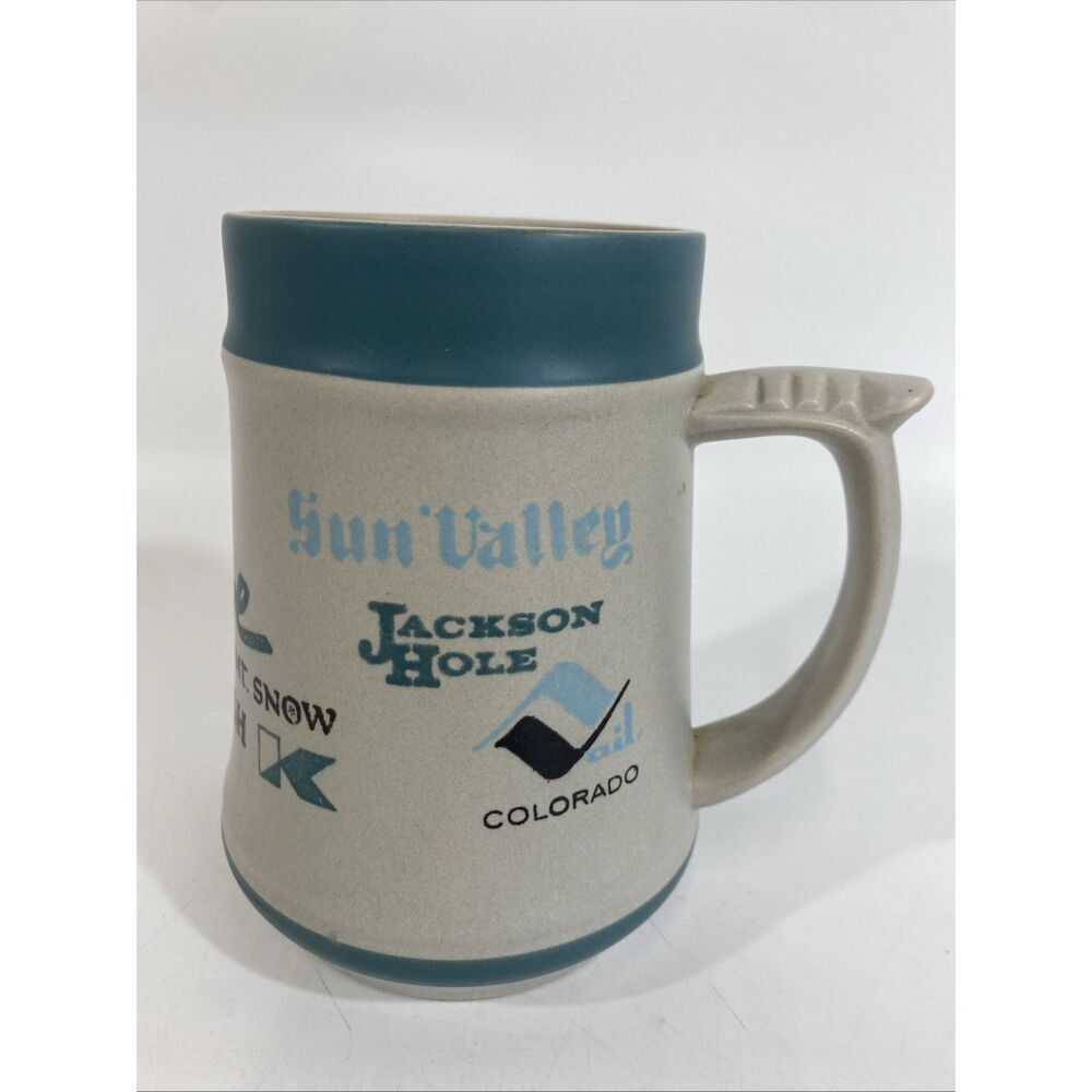 Vintage US Ski Resort Howard Holt Tankard Stein 24oz Stowe Vail Aspen 1967 Retro